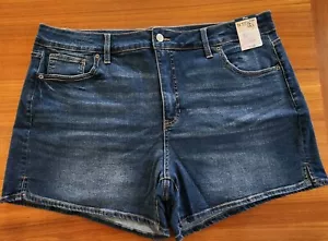 Terra & Sky Plus Size Women's 20W High Rise Blue Denim Jean Shorts #10724 - Picture 1 of 8