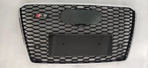For Audi A8 S8 2015 2016 2017 2018 Honeycomb Mesh Chrome Frame Grille RS8 Style - Picture 1 of 3