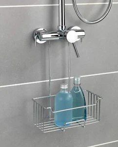 Hanging Shower Mixer Caddy Bathroom Storage Rack Shelf Organiser Basket Chrome - Picture 1 of 7