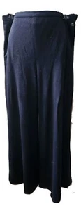 Vintage Chanel Autumn 2000 Navy100% Wool Wide-Leg Dress Pants Size 46 (US 14) - Picture 1 of 16