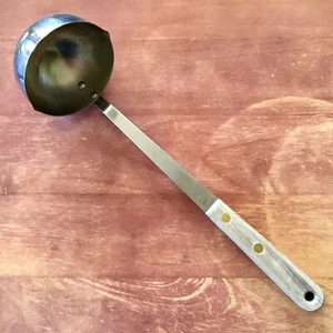 VTG ROBINSON KNIFE CO LADLE 2 Pour Spouts Wooden Handle & Hanging Hole 12” Long - Picture 1 of 12