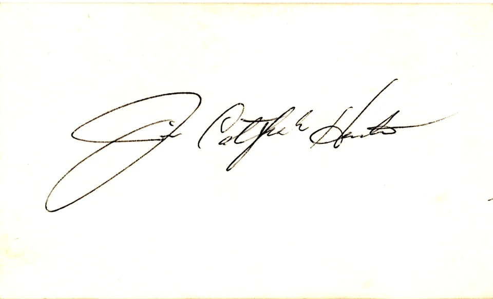 Jim Catfish Hunter Autograph Auto Signed Index Card Oakland A's New York Yankees - Image 1 of 1