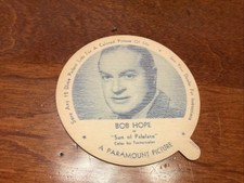 Nice 1952 DIXIE LIDS (NELSON'S CLOVERLAND ICE CREAM) BOB HOPE DIXIE LID CARD