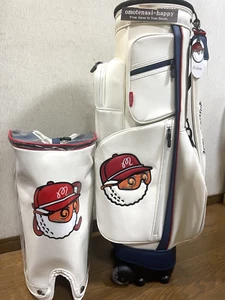 Malbon Golf Caddie Bag White Includes 2 special hood covers Express Delivery JP - Picture 1 of 19