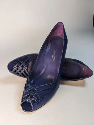 Zapatos de salón Nine West 9west de colección púrpura cruzado 7,5 punta abierta Foto 1 de 2