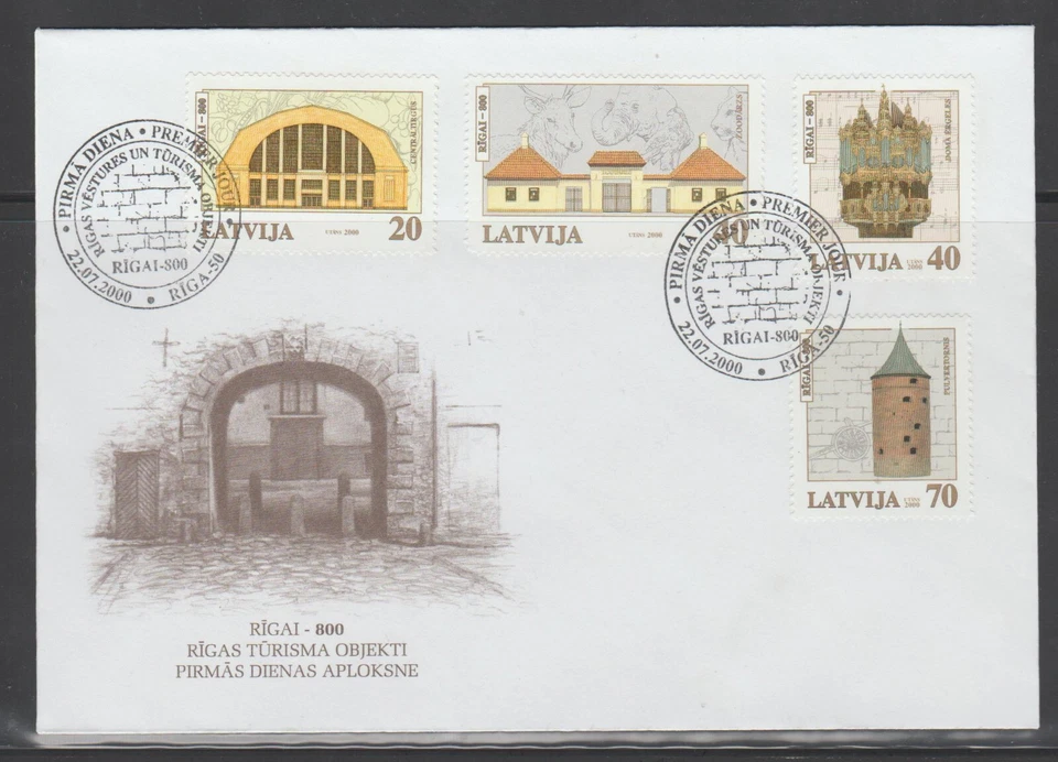 LATVIA FDC 2000 Riga views, ARCHITECTURE, Tourism - Image 1 of 1