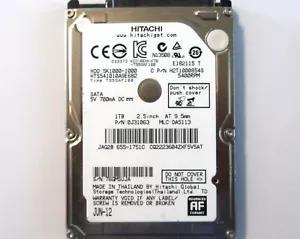 Hitachi HTS541010A9E682 0J31063 DA5113 Thailand 2.5" 1TB 2.5" Sata HDD JUN-12 - Picture 1 of 3