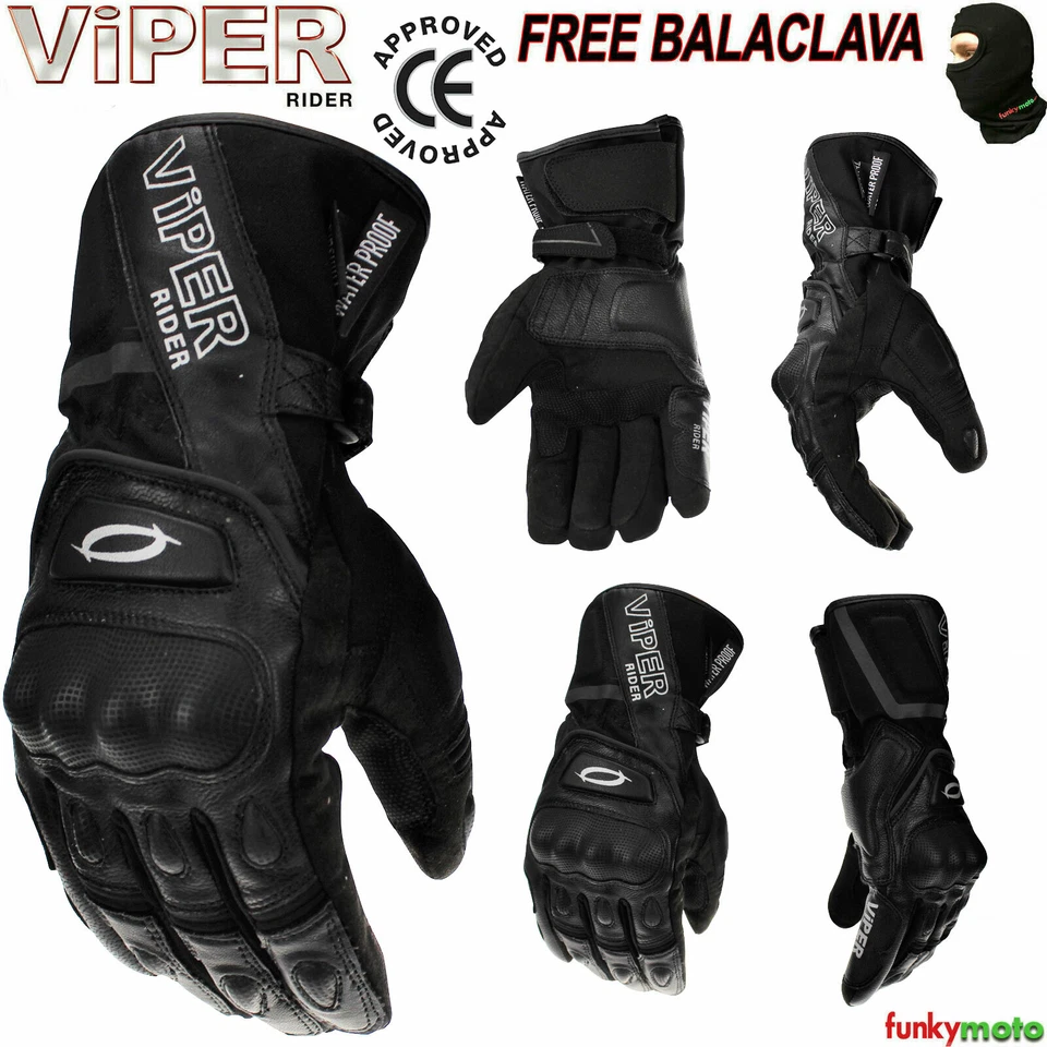 VIPER TOUREG CE verificada impermeable cuero moto turismo conmutar guantes - Imagen 1 de 4
