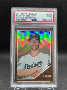 Clayton Kershaw 2011 Topps Heritage Chrome REFRACTOR 021/562 PSA 9 Karte #C135 - Bild 1 von 2