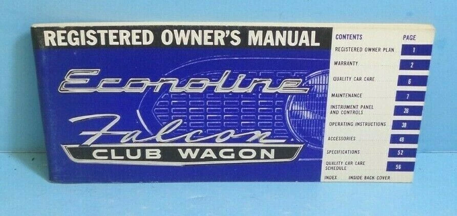 Ford Econoline/Falcon Club Wagon 66 1966 manual del propietario Foto 1 de 1