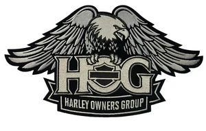 Harley Davidson Owners Group HOG Large Silver Eagle Patch 10 3/4" X 6" - Picture 1 of 4