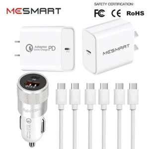 For iPhone 15 Samsung S24+ Fast Type C Wall Car Charger Cable Power Adapter Cord - Picture 1 of 37