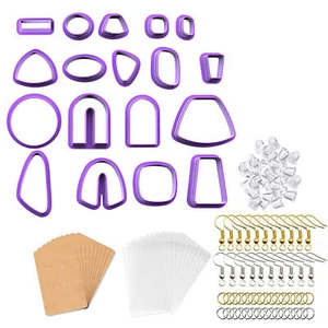 118 Pcs Clay Cutters Set Multi Shapes Clay Polymer Cutters With Earring Hooks - Picture 1 of 9