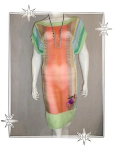 ♣ - Robe Tunique Fantaisie Rayée Multicolore Desigual Taille M - Imagen 1 de 9