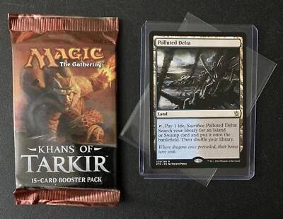 Polluted Delta MtG 239/269 Khans of Tarkir + 15 card booster light play sealed - Image 1 of 4