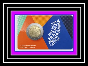 programa Erasmus 2022 LETONIA, LETONIA monedas conmemorativas 2 EUROS COIN CARD BU - Imagen 1 de 1