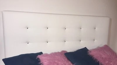 TESTATA TESTIERA LETTO SOSPESA  ECOPELLE  NERO/BIANCO MATRIMONIALE  - Immagine 1 di 4