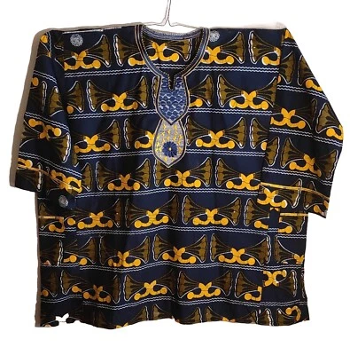 Vintage MENS DASHIKI HANDMADE  Original Embroidered 1XL-3XL VERY RARE Stunning!  - Image 1 of 4