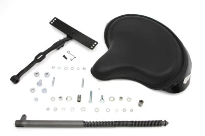Black Leather Deluxe Solo Seat Kit for G 1936-1973 W 1936-1952 Harley Davidson Foto 1 de 4