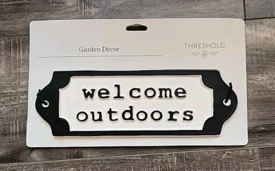Threshold 'Welcome Outdoors' Aluminum Sign Garden Decor - Imagem 1 de 2