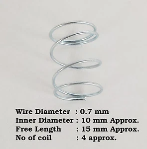 Resorte de Compresión 0.7mm X 10mm X 15mm Hágalo Usted Mismo Acero Metalurgia Ingeniero Mecánico - Imagen 1 de 1