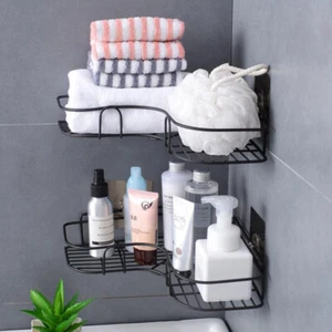 Kitchen Bathroom Shower Triangular Corner Caddy Rack Wall Shelf Organizer Holder - Picture 1 of 13