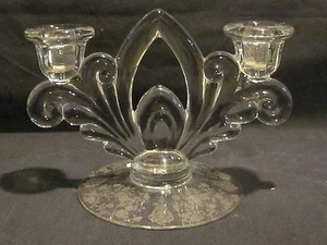 Cambridge Rose Point Candlesticks 3900/72 (2) - Picture 1 of 1