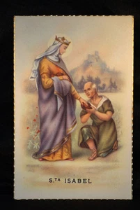 VECCHIA CARTOLINA SANTA ELISABETTA HOLY CARD ESTAMPA POSTAL DE SANTA ISABEL CC69 - Foto 1 di 1