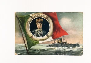 Cartolina a colori raffigurante la Regia Nave  Regina Margherita Viaggiata 1914 - Imagen 1 de 2