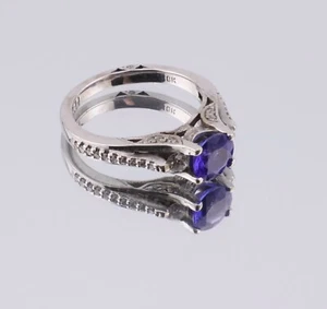 Simply TACORI 18K White Gold 3-Stone Engagement Ring Tanzanite 2633RD65 Sz 4.5 - Picture 1 of 24