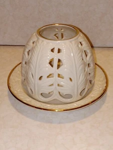 Lenox Illuminations Teelicht Kerzenhalter durchbohrt 24 kt Goldrand NEU  - Bild 1 von 7