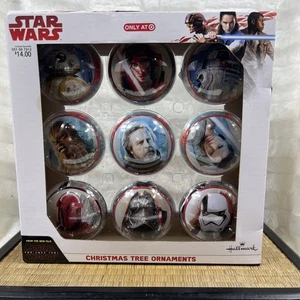 9 Addobbi Albero di Natale Hallmark/Target Star Wars Last Jedi Metallo Nuovi Con Scatola! - Foto 1 di 10