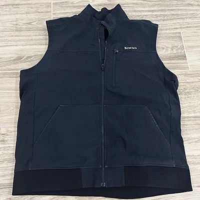 Simms Rogue Vest Mens XXL Raven Black Fleece Lined Softshell Fishing - Image 1 of 4