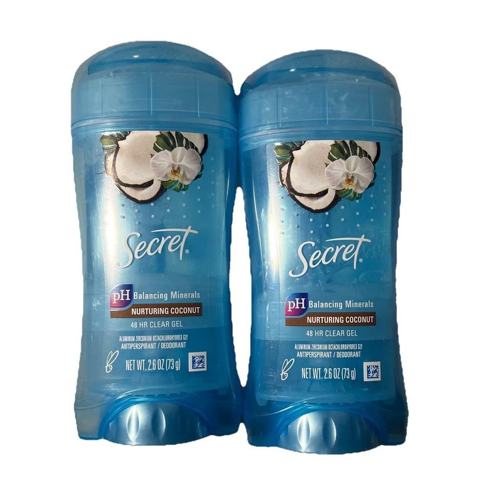 2x Secret Fresh Clear Gel Antiperspirant Deo 2.6 oz Coconut Scent Exp 09/2026 - Image 1 of 1