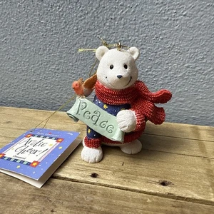 Papel Giftware Orso Polare Ornamento Natale Tenere Pace Pergamena Uccellino Nuovo con etichette Vintage - Foto 1 di 9