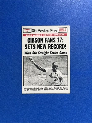 1969 Topps - 1968 World Series Bob Gibson #162 - Imagem 1 de 2