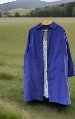 Chaqueta de lluvia Lands' End para mujer talla 14W OX azul/violeta trinchera costera preppy Foto 1 de 4