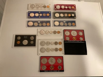 UNCIRCULATED  MINT  SETS. LOT: 57, 58, 59, 60 (2), 61 (2), 66 (2), 69, 74, 76 - Image 1 of 4