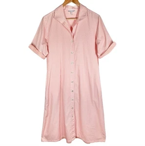 Vestido Hinson Wu Charlie Popelina Camisa Abotonada Talla Mediana Rayas Cuadros Naranja - Imagen 1 de 13