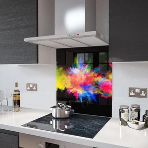 Glass Splashbacks Colour Fusion on Black Glass and Accessories - Premier Range - Picture 1 of 6