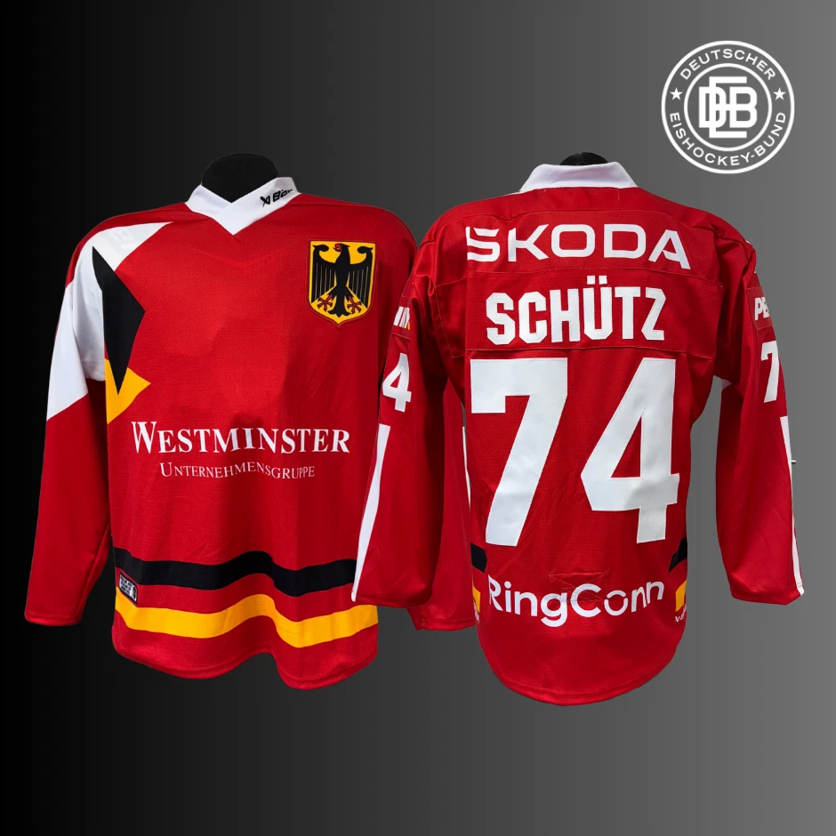Eishockey GameIssued Trikot Männer Deutschland Cup 2025 Justin Schütz #74 - Bild 1 von 1