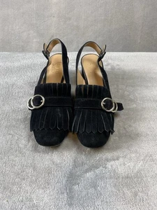 Franco Sarto Gamuza Cordones Tacón Plano Borla Hebilla Puntera Negro Louise 8M -700 - Imagen 1 de 6