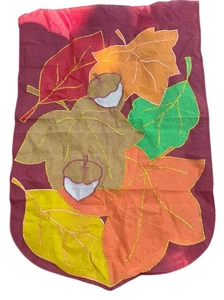 Fall Double Sided 27X39” Yard Flag Thanksgiving decoration Acorns Fall Leaves - Picture 1 of 2