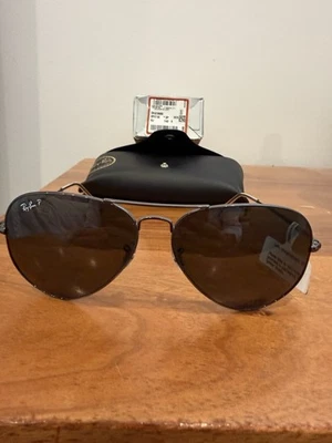 Ray-Ban Sunglasses RB3689 AVIATOR METAL II 004/48 Gunmetal Black Polarized 62 mm - image 1 of 4