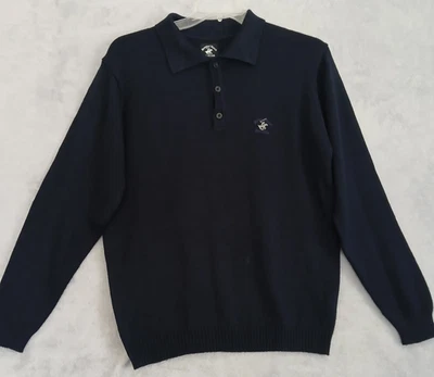 Beverly Hills Polo Club Men's Medium Navy Blue Sweater L/S Pullover Acrylic Knit - Image 1 of 4