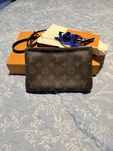 Louis Vuitton Double Zip Pochette Tasche Braun Canvas - Bild 1 von 7