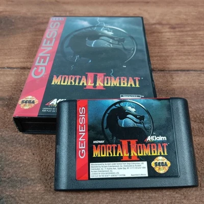Mortal Kombat II Sega Genesis Cartridge and Case Video Game MA17 Rated - Image 1 of 4