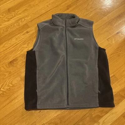 Columbia Mens Gray Fleece Vest Size Large Hiking Outdoors Zip Up - Image 1 of 4