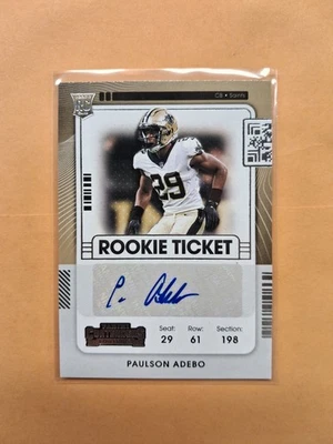 Paulson Adebo 2021 Contenders Rookie Ticket Auto #182 Saints, Lions - Image 1 of 2