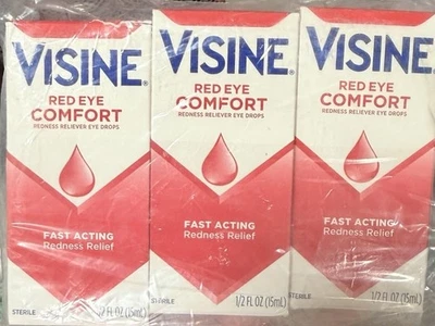 Paquete de 3 gotas para aliviar el enrojecimiento de ojos Visine Red Eye, 0,5 fl oz Foto 1 de 2